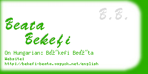 beata bekefi business card